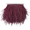 Vayliro Bordo con piume di struzzo, bordatura a piume, per cucito, passamaneria, frange, 8-10 cm, con piume, frangia, nastro per abiti fai da te, accessori da cucito, costumi, 5 metri, rosso vino scuro