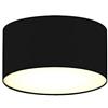 Smartwares Elegante lampada rotonda da soffitto con luce a LED, paralume in tessuto, luce calda con rivestimento satinato, nero, Ø 20 cm