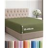 CGK Unlimited Lenzuolo con Angoli 135x190 - Microfibra Tasca 45cm (18) - Verde Salvia | Spazzolata, Morbido, Antipiega, Senza Stiratura, Traspirante, Anallergico, Materassi Alti, Topper, Premium, OEKO-TEX