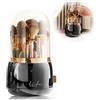 LOMUG Makeup Brush Holder, Rotante 360° Porta Pennelli Trucco con Coperchio Antipolvere Cosmetic Organizer Portapennelli da Trucco Chiuso Organizzatore per Bagno, Scrivania, Piano Di Lavoro