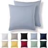 Alreya Set di 2 Federe in 100% jersey di cotone con chiusura lampo - 40 x 40 cm - Azzurro - Federa Cuscino, Copricuscino Divano, Federa super morbida 40x40