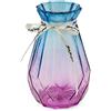 OFFIDIX Vaso in vetro sfumato multicolore Vaso geometrico sfaccettato vaso in vetro colorato per casa, ufficio o matrimonio (blu viola)