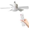 QUUGAR Ventilatore da soffitto con luce, E27 Ventilatore da soffitto 30 W (bianco) | 3 velocità, 3 colori, 1/2/4 timer telecomando,45 cm ventilatore da soffitto silenzioso per camera da letto, cucina, bagno