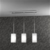Top Light LAMPADARIO MODERNO CALATA 3 LUCI STRUTTURA CROMO VETRO SOFFIATOQUADRATO TOP LIGHT MODELLO CRAZY 1105/S3