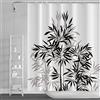 SDOTPMT 90x183cm Bambù Silhouette Tenda da doccia Bambù Foglie Schizzo Bianco Tenda da bagno Classico Pittura a china Tenda da vasca per bambini Bagno Poliestere Impermeabile con ganci