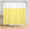 SDOTPMT 90x180cm Giallo Bianco Bicolore Tenda da doccia Minimalista Tema Tenda da bagno Classico Tradizionale Colore semplice Tende da doccia per Bagno Tessuto Poliestere con ganci