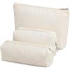 Hshenjhu 3 Pezzi Borsa Cosmetica in Velluto a Coste, Beauty Case da Viaggio, Borsa da Toilette per Donna, Portatile Trousse Trucchi con Cerniera, Organizer per Accessori da Donna