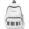 Generico Piano Backpack Polka Dot Backpack Y2k Bookbag Medium Daypack (White)
