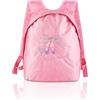 HERCHR Borsa da Balletto, Zaino Per Danza Classica Per Ragazze Borsone Sportivo con Cerniera Borsa da Viaggio Per Bambini Borsa da Ballo Borsa a Tracolla Doppia(Rosa)