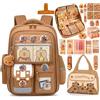Generico Capybara Backpack for School, Cute Cartoon Large Capacity Bookbag with Lunch Bag & Pencil Case, Waterproof Multifunctional Adjustable Shoulder Strap Bookbag