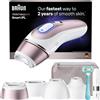Braun Dispositivo di depilazione IPL a lunga durata per donne e uomini, Skin i·Expert, w/Free App, Vanity Case, Venus Razor, 2 testine intelligenti, trimmer viso Venus, alternativa per la depilazione
