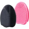 HIEERBUS Spazzola esfoliante manuale in silicone, spazzola per la pulizia del viso per uomini e donne, per rimuovere punti neri, massaggio per pelli sensibili, delicate e secche (nero + rosa)