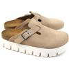 Birkenstock Scarpe Donna Sabot Boston PAP Chunky in Suede Warm Sand D25BI01 1026176 37