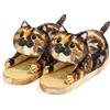 Openhahaha Pantofole Donna Gatto Invernali Peluche Calde Comode Antiscivolo Memory Foam Ciabatte da Casa Morbide Divertenti（Gatto Tartarugato）