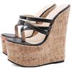 FhiHUEpr Sandali con Zeppa con Piattaforma Perizoma Sexy da Donna - Tacchi Alti 16 cm per Pole Dance, Night Club, Festa di Nozze, passerella