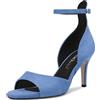 Saekcted Donna Spillo Medio Tacco Heel Aperte sulla Punta Sandali Cinturino alla Caviglia Fibbia da Matrimonio Dress 6.5 CM Heels Blu 39 EU