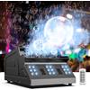 ZonQoonz Macchina del Fumo con Bolle, Macchina del Bolle 1500W con 18 effetti RGB 3 in 1, Telecomando con Controllo D-MX, Adatto per Feste, DJ, Halloween, Natale, Matrimonio