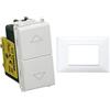 Vimar 0R14062 Plana Due Pulsanti Interbloccati Con Frecce Direzionali 1P No + 1P No 10 A 250 V~ Bianco & 14653.01 Placca 3 Moduli, Bianco