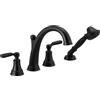 Delta Woodhurst T4732-BL - Rubinetto per vasca da bagno con doccetta, colore nero opaco (valvola venduta separatamente)