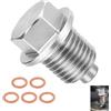 Jhaqto Tappo di scarico dell'olio magnetico, M14 x 1,5, dado di scarico magnetico, vite del carter motore con magnete potente e 5 rondelle in rame, per auto, moto, barca, manutenzione motore