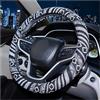 JNNJ Coprivolante per Auto Ad Assorbimento Del Sudore, Coprivolante per Auto in Panno Di Lino Grezzo Di Stile Etnico, Stile Etnico Grossolano Lino Panno Auto Coprivolanti Per Furgoni Camion(Modello E)