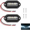 Hilacini 2 Pezzi Illuminazione Piastra Immatricolazione LED, Lampada Piastra di Immatricolazione Auto 6SMD Impermeabile, Luci Posteriori 12V/24V per Camion, SUV, Moto, Caravana, Rimorchi, furgone