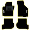 QUEMAR Tappetini Auto per Golf V e VI 2003-2012, Bordo Giallo, 2 Ricami | Kit Tappeti Moquette e Gomma su Misura / Set 2 Anteriori + 2 Posteriori / Ricami e Colori Personalizzati / Antiscivolo