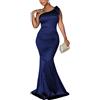 JTNFairy Abito da Donna, Casual, con Stampa Floreale, Lungo, Taglie Forti, per Feste, Blu (507), L