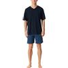 Schiesser Herren Schlafanzug Kurz V-Auschnitt-Nightwear Set Pigiama, Blu Atlantico_181153, 62 Uomo