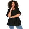 Trendyol Donna Regolare A-Line Girocollo Intrecciato Plus Size Camicetta Camicia, Nero, 76