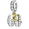 DALARAN - Charm in argento sterling placcato oro per bracciali Pandora, 16/18/21/30/40/50/60 anni di amore, per compleanno e Argento, colore: 60°, cod. JSH19E0564658LA09M