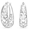 LeCalla Orecchini a cerchio in argento 925 | Orecchini a cerchio in filigrana da donna | Orecchini a rete con taglio a filigrana | Orecchini a cerchio vintage da donna