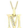 CARISSIMA Pendente con iniziale M in zirconia cubica su collana in oro giallo 9 ct con catena a curb diamantata di 46 cm/18 pollici