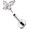 OUFER Body Piercing Labbro Piercing Threadless Labret Piercing 316L Stainless Steel Helix Tragus Earring 16G Push in Lip Ring Trago Stud Piercing Jewellery
