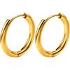 FACOKO Huggie, orecchini da donna, ipoallergenici, in oro titanio, 8 mm/10 mm/12 mm, senza nichel, per orecchie sensibili, 2.0 X 10MM, Titanio, Senza Gemme