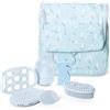 Suavinex, Kit Bagno Neonato con Beauty Case, Set Igiene Neonato, Blu | Con: Spugna + Spazzole + Guanto da bagno + Doccetta + Giocattolo. Con tasche, cerniere, specchio e gancio, grande capienza