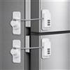 Cozary Blocco Frigorifero Bambini, 2 Pezzi Serratura di Sicurezza con Password a 3 Cifre, Sicurezza Bambini Senza Forare per Frigorifero, Armadio, Cassetto & Finestra, Bianco