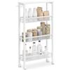 Relaxdays Carrello da nicchia, HxLxP: 77 x 13 x 45,5 cm, scaffale per Bagno e Cucina, 4 Ripiani
