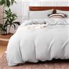 Sonive Set di Biancheria da Letto 260x220cm 3 pezzi, Grigio OEKO-TEX | Microfibra Prelavata Morbida, Federa Piumone 260x220cm + 2 Federe Cuscino 50x75cm, Zip