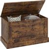 HOMCOM Cassapanca Portagiochi 80x40x45 cm Marrone Rustico