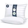 TESQ Cuscini Letto 50x70 cm Set di 2 Cuscino Morbidi e Confortevoli, Qualità Alberghiera di Lusso, Traspiranti e Anallergici, Ideali per Chi Dorme di Lato, sulla Schiena e a Pancia in Giù, Lavabili