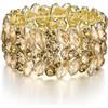 EVER FAITH Bracciale da donna elasticizzato con cristalli marquise Art Deco, per matrimoni, feste, tono argento trasparente, Cristallo