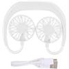 lvifloae Ventilatore sospeso al collo USB ricaricabile Ventilatore portatile a mani libere Ventola di raffreddamento regolabile a 3 velocità per sport all'aria aperta Viaggi Uso (Bianca)