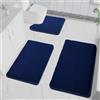 LUOJINYI Tappetino da Bagno Antiscivolo Morbido e Assorbente, Shaggy a Pelo Lungo, in Microfibra per Vasca da Bagno, Doccia e Bagno, Colori Marina, 40x60cm, 50x80cm e 50x50 a U