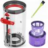 Vexnaro Contenitore Polvere 969509-01 Compatibile con Dyson V10/ SV12, Contenitore Migliorato Ricambio con Filtro HEPA, Accessori Aspirapolvere per Pulizia Casa Raccolta Polvere Trasparente (V10 SV12)