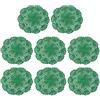 sourcing map Centrini all'uncinetto, 10 pezzi, 20,3 cm, in cotone lavorato a mano, tovagliette rotonde in pizzo con motivi floreali per decorazioni per feste di nozze (verde natalizio)