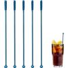 eispap 5 palette da cocktail da 18,3 cm, in acciaio inox, per caffè, cocktail con piccole palette rettangolari, riutilizzabili, per bar e feste (blu)