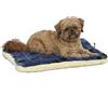 MidWest Homes for Pets QuietTime - Cuscino reversibile per animali domestici con stampa di zampe, morbida pelliccia sintetica e pile, 61 cm, lavabile in lavatrice, blu e crema