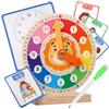 harayaa Orologio Analogico Didattico in Legno per Bambini di 3, 4 E 5 Anni