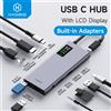 Hagibis Hub USB C con display LCD Adattatore multiporta tipo C 4K Compatibile con HDMI 100W PD Gigabit Ethernet per MacBook Pro iPad HP